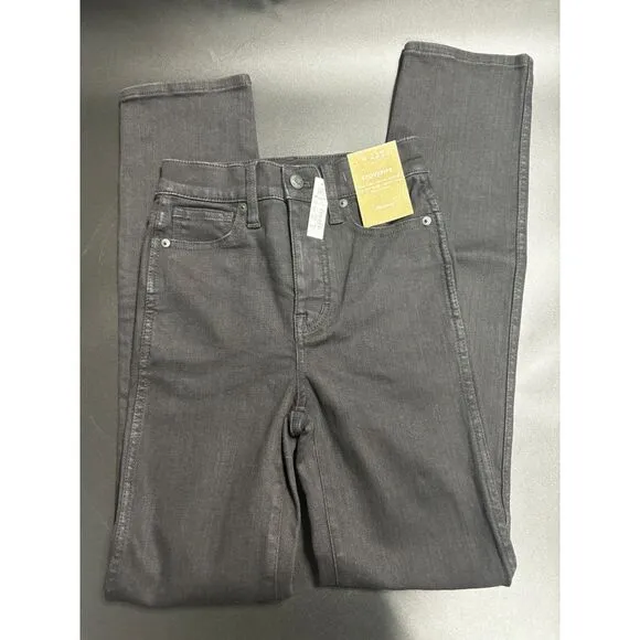 Madewell‎ NWT Stovepipe Tall Slim Straight High Rise Black Wash Jeans in Size 23