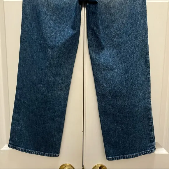 Madewell Slim Wide Leg Jeans Olympia Wash Blue Button Front Edition Cropped 23
