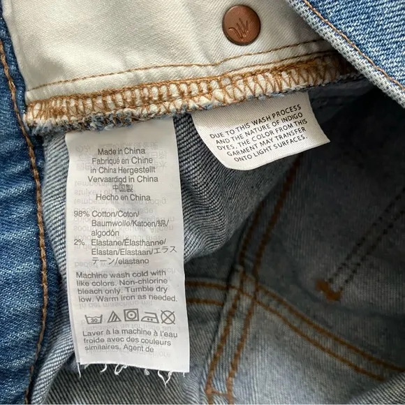Madewell Slim Wide Leg Jeans Olympia Wash Blue Button Front Edition Cropped 23