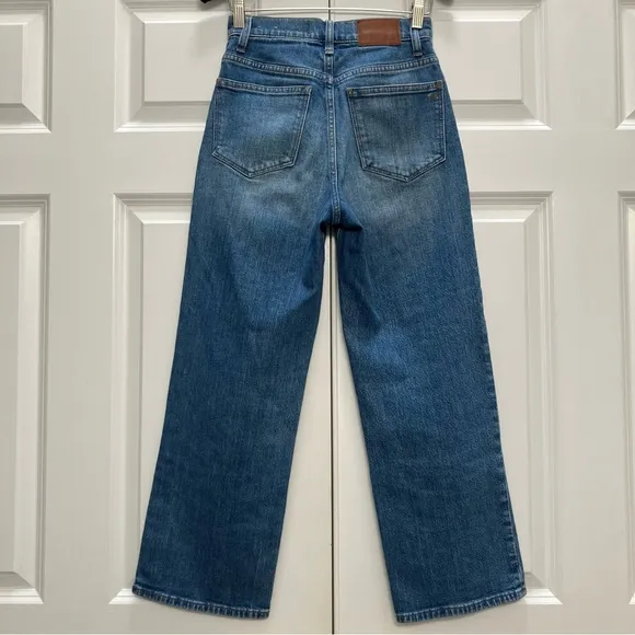 Madewell Slim Wide Leg Jeans Olympia Wash Blue Button Front Edition Cropped 23
