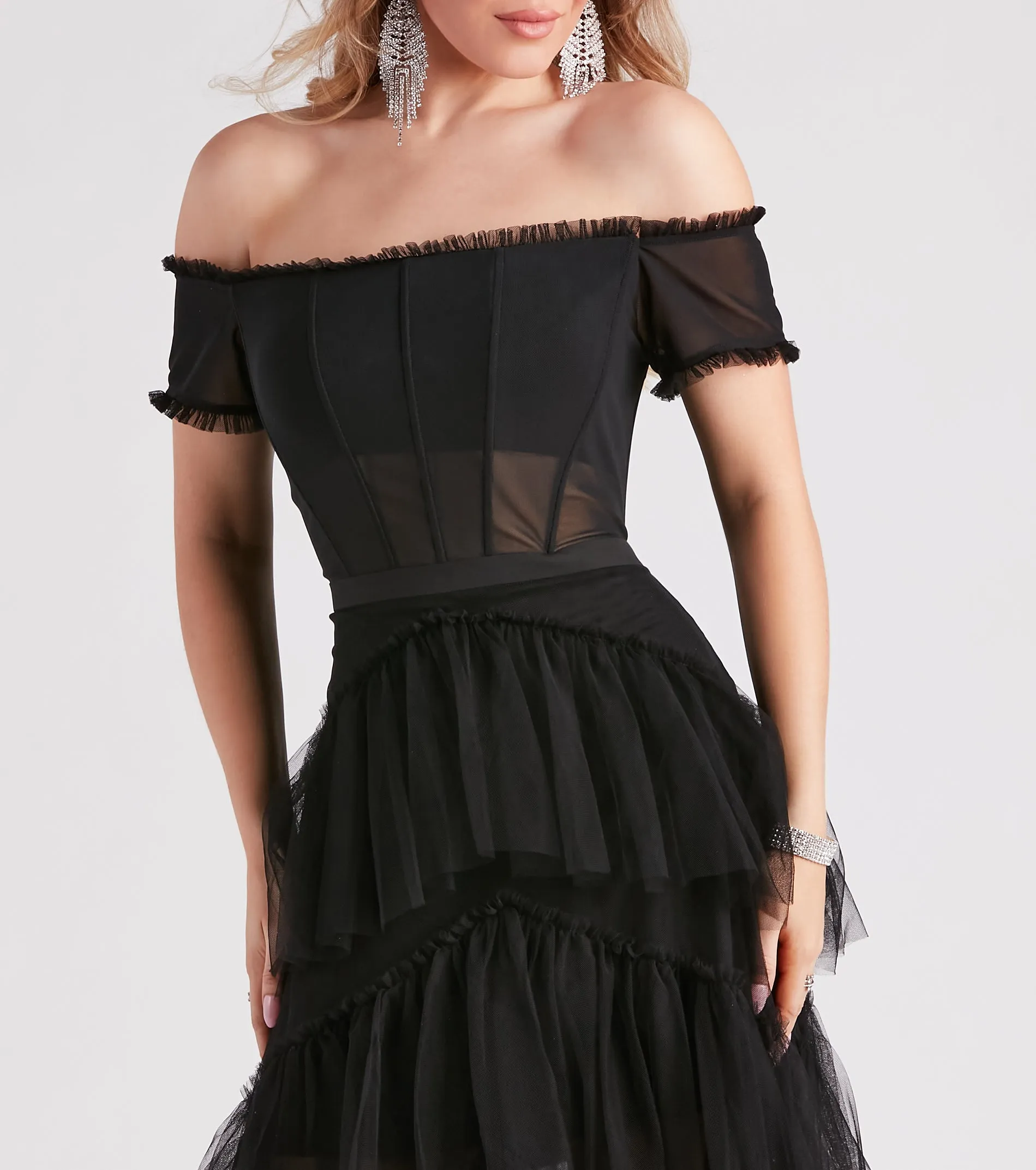 Maggie Formal Tiered Tulle Dress
