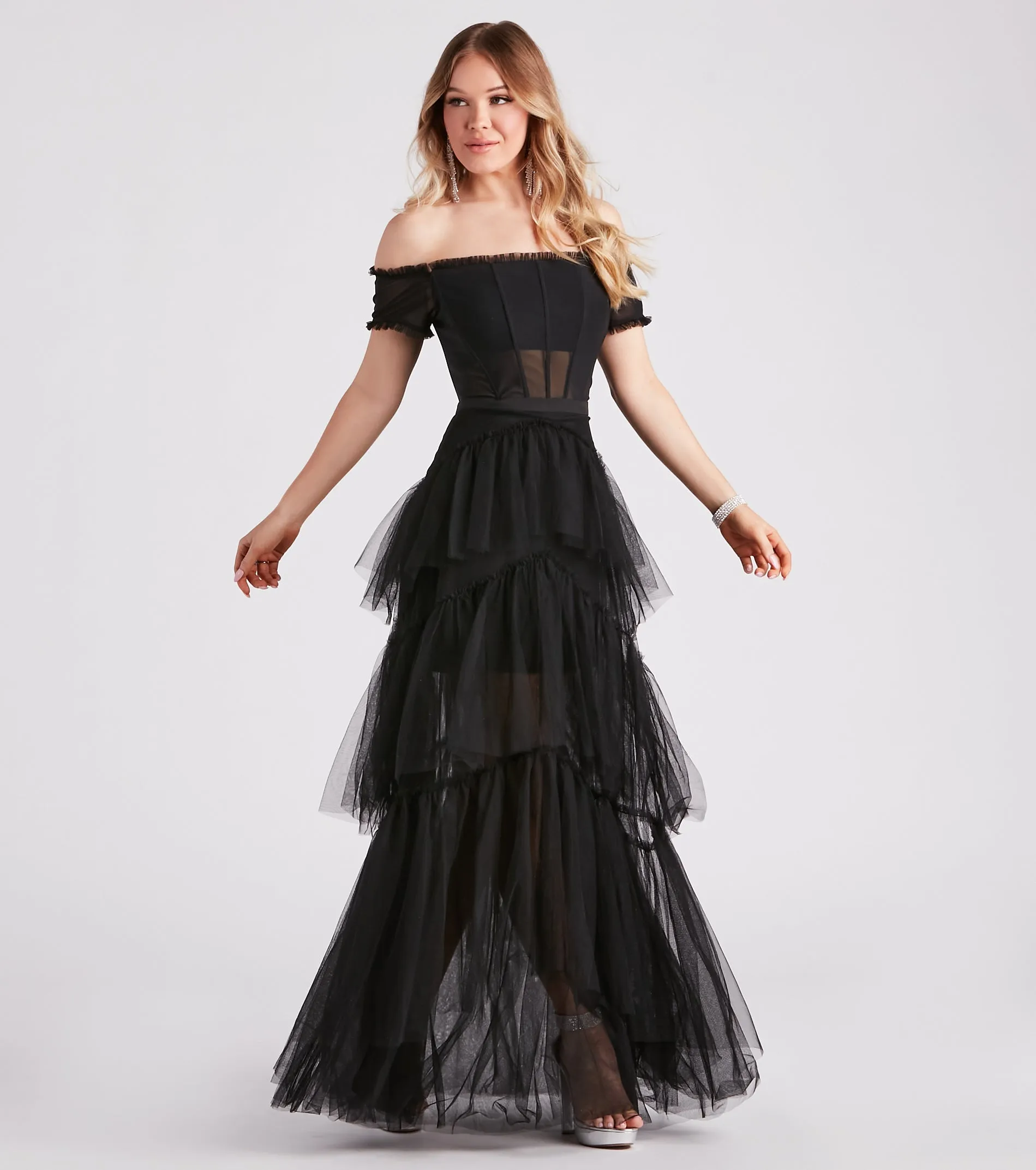 Maggie Formal Tiered Tulle Dress