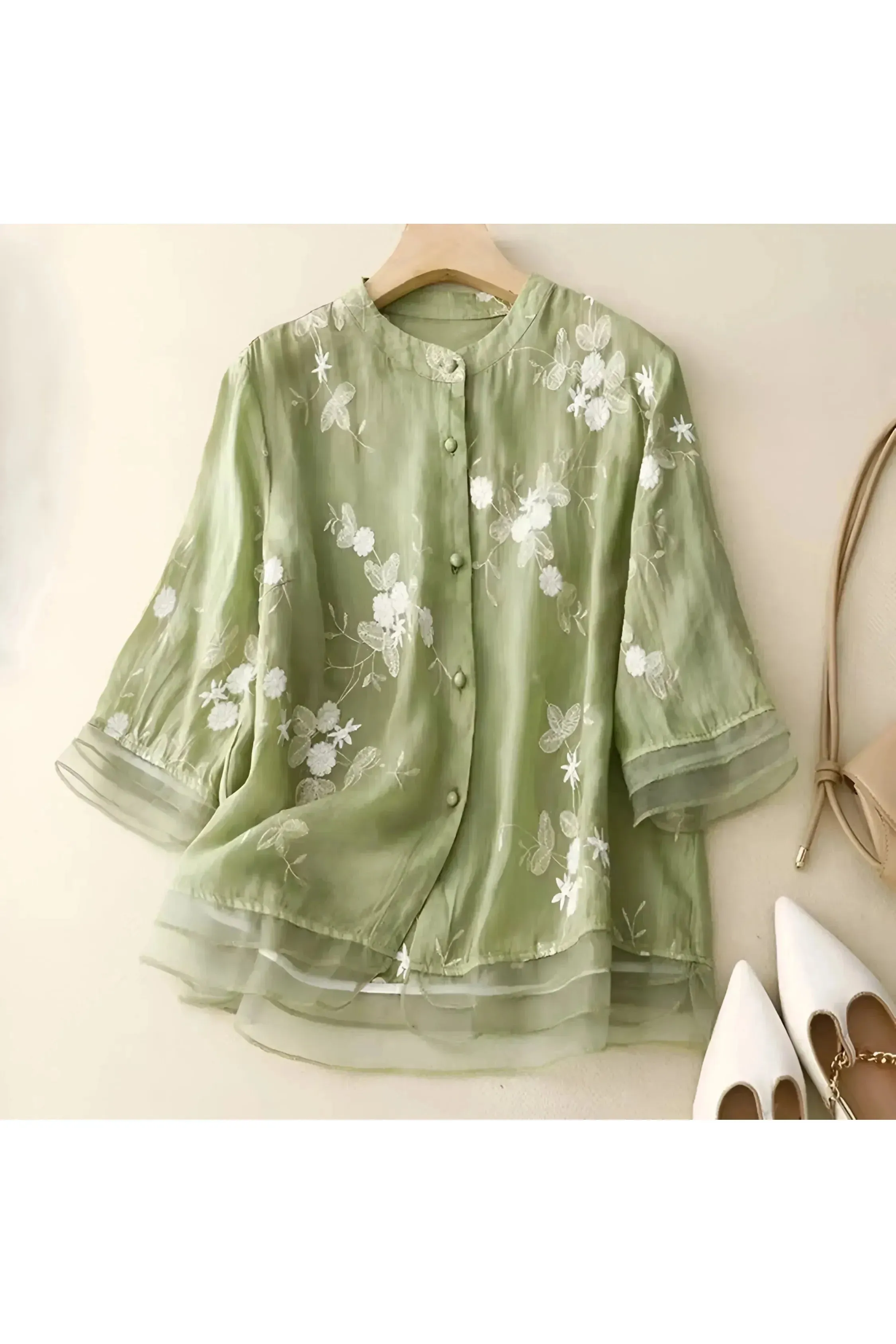 Marie - Floral Button Blouse