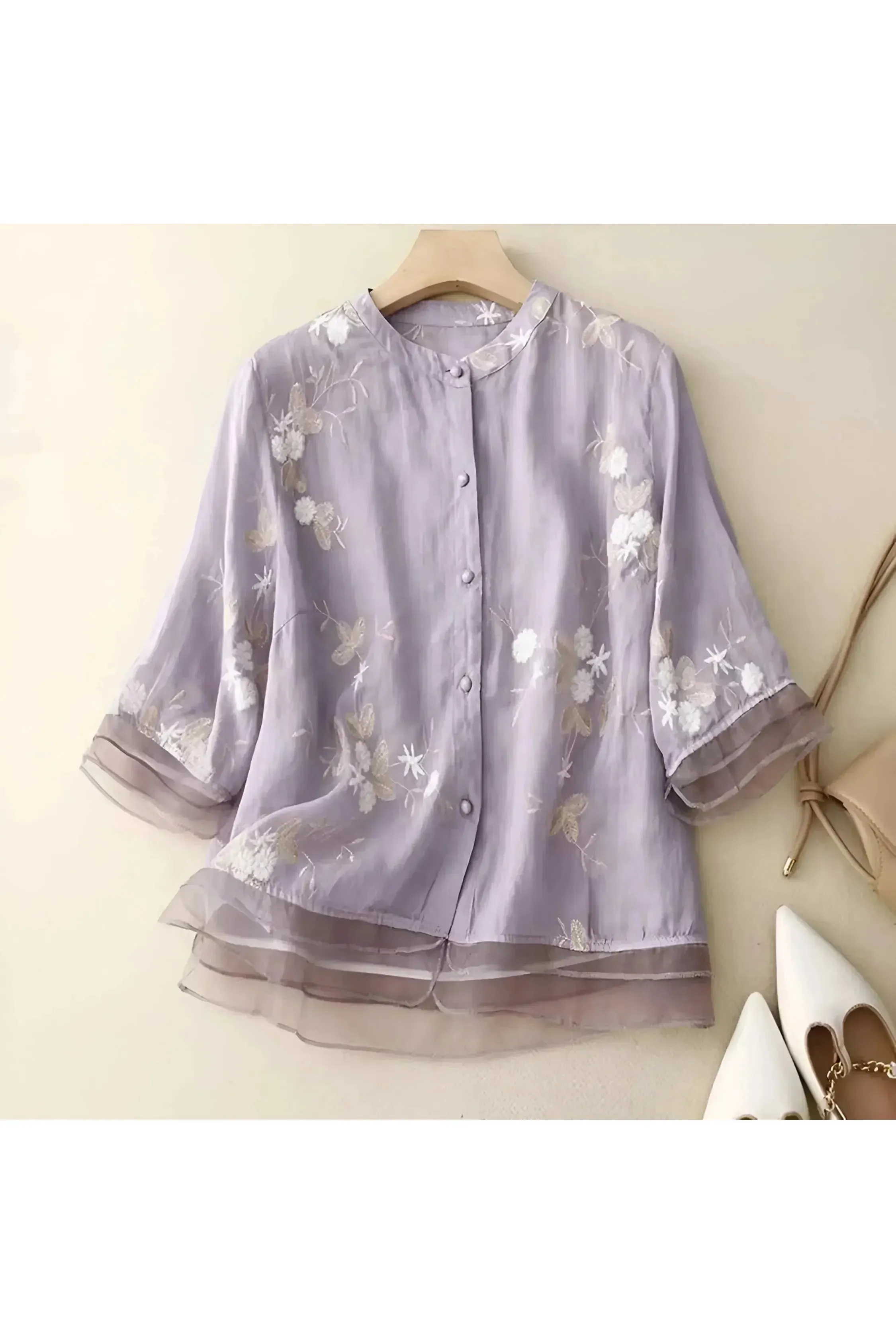 Marie - Floral Button Blouse