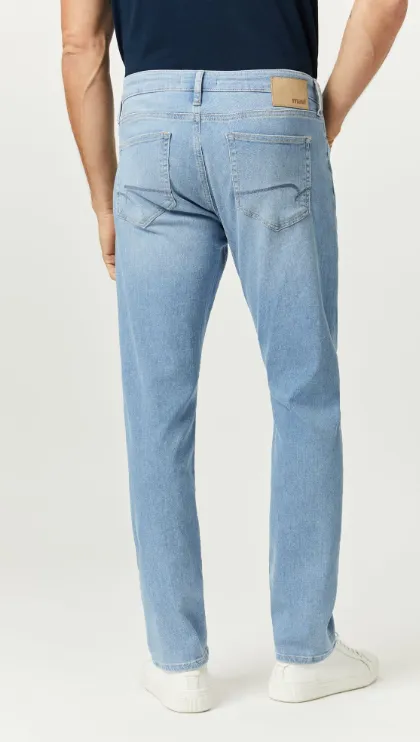 Mavi Marcus Slim Straight Jeans in Bleach Feather Blue
