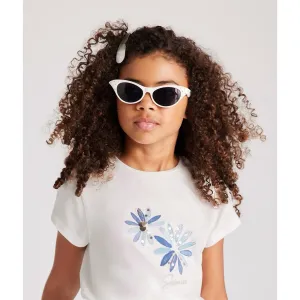 Mayoral Older Girls T-Shirt 6020 Blue Flower
