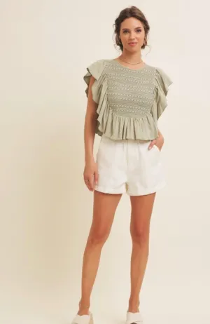 Meadow Lace Ruffle Top