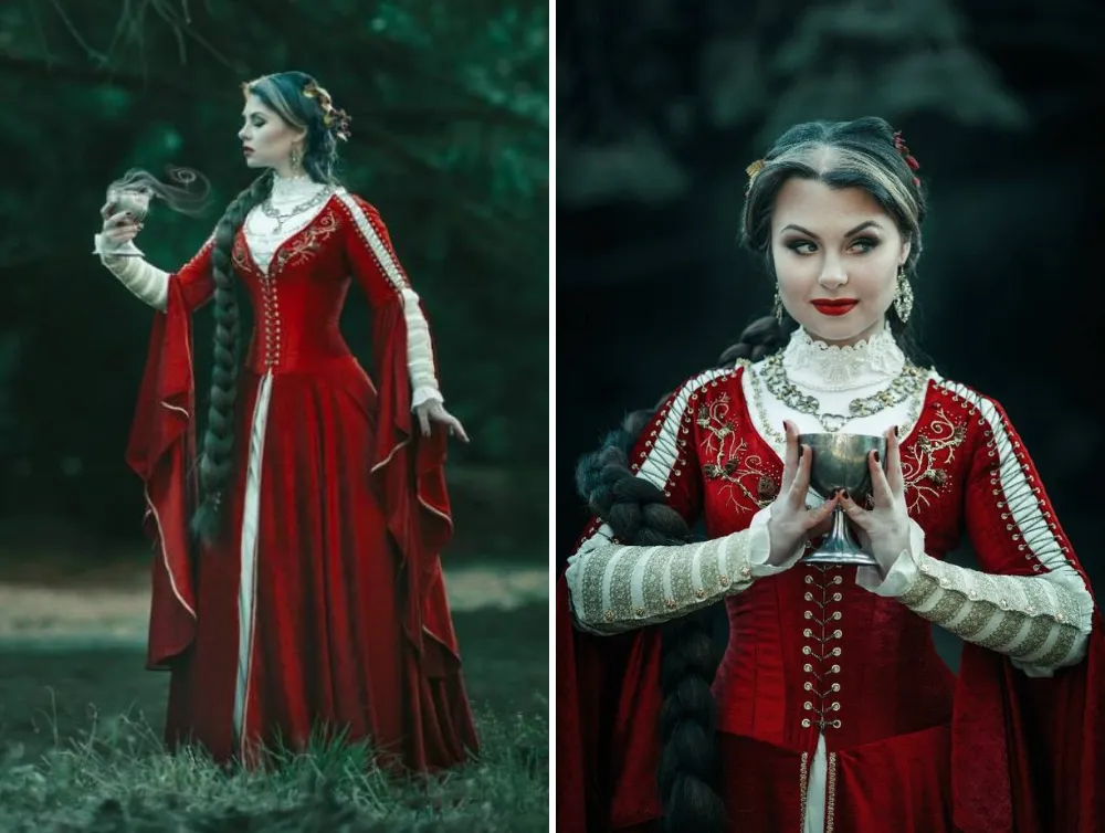 Medieval Fantasy Crimson Cersei Lannister batiste Dress