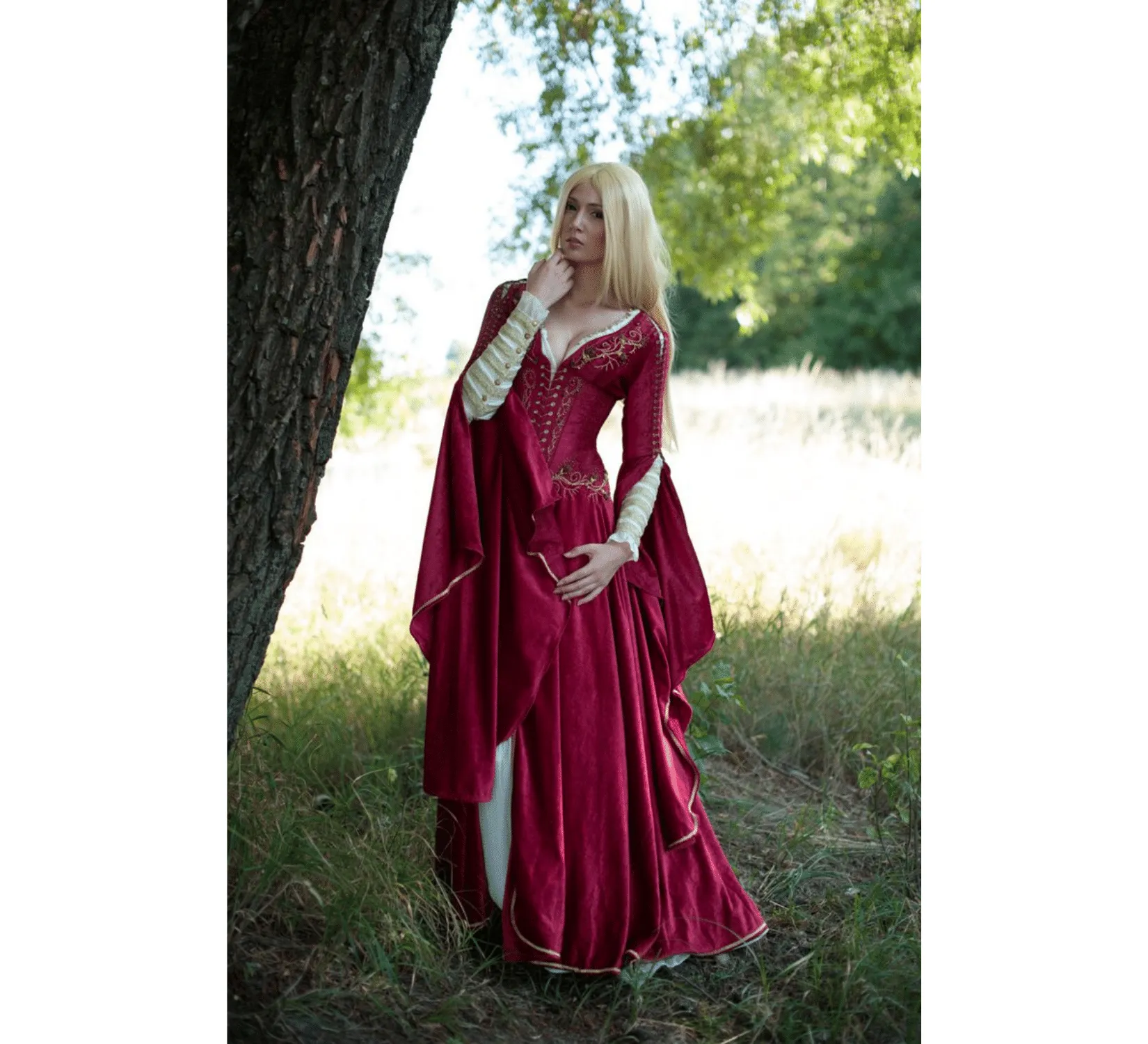 Medieval Fantasy Crimson Cersei Lannister batiste Dress