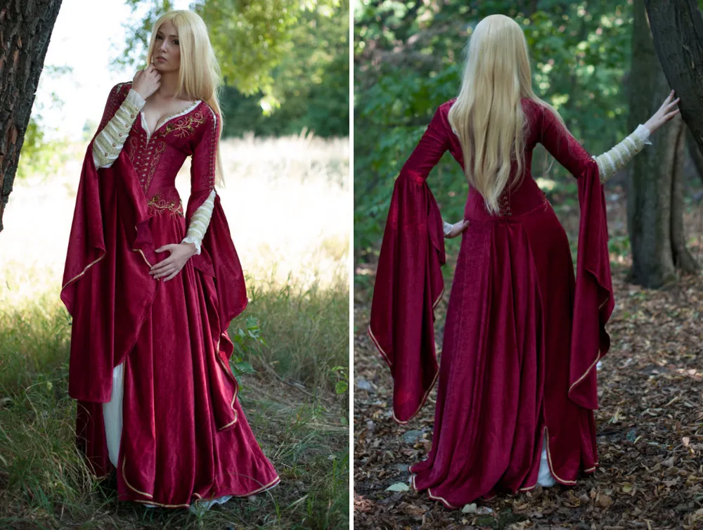 Medieval Fantasy Crimson Cersei Lannister batiste Dress