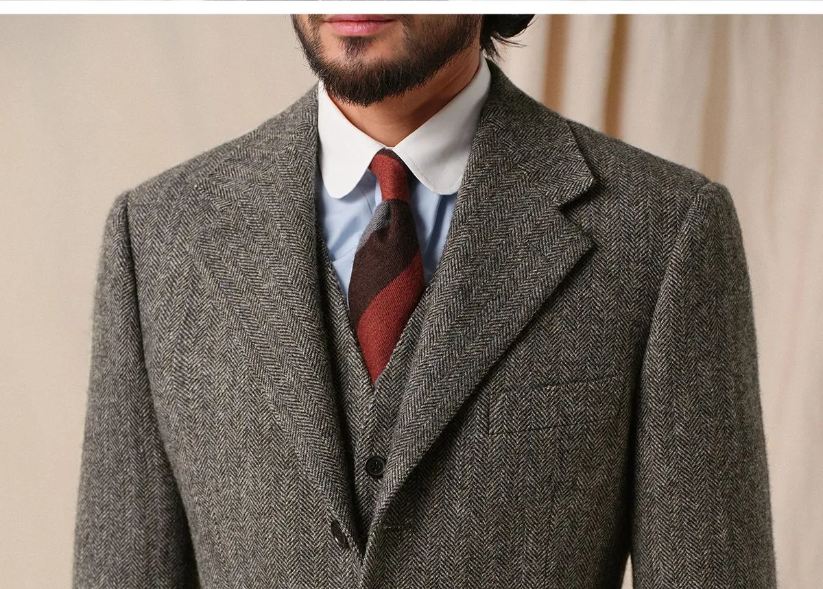 Men's 1930s Retro Herringbone Suit