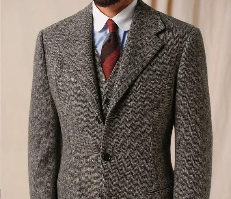 Men's 1930s Retro Herringbone Suit