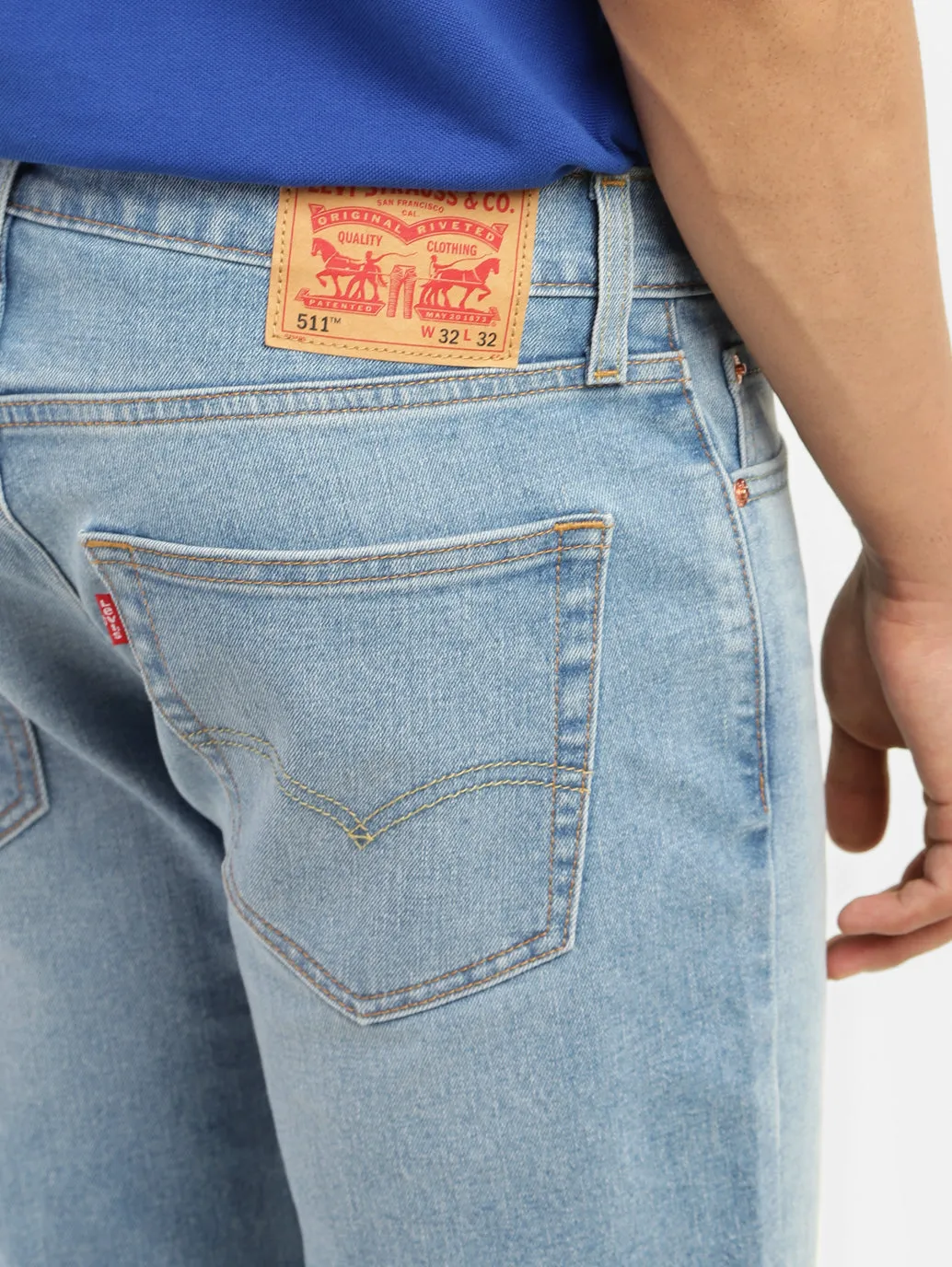 Men's 511 Blue Slim Fit Mid Rise Jeans
