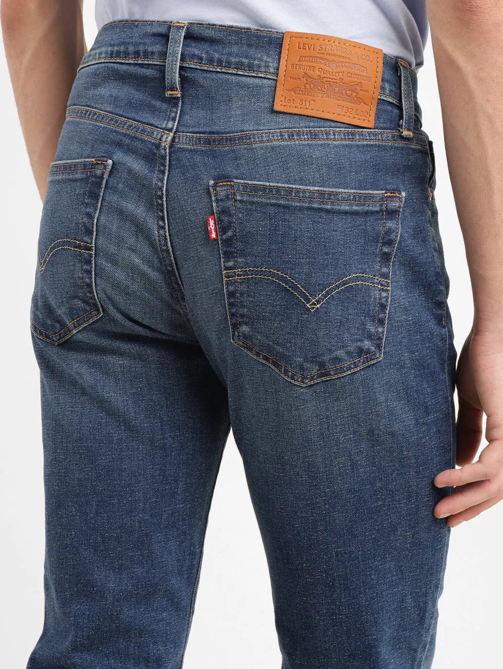 Men's 511 Blue Slim Fit Mid Rise Jeans