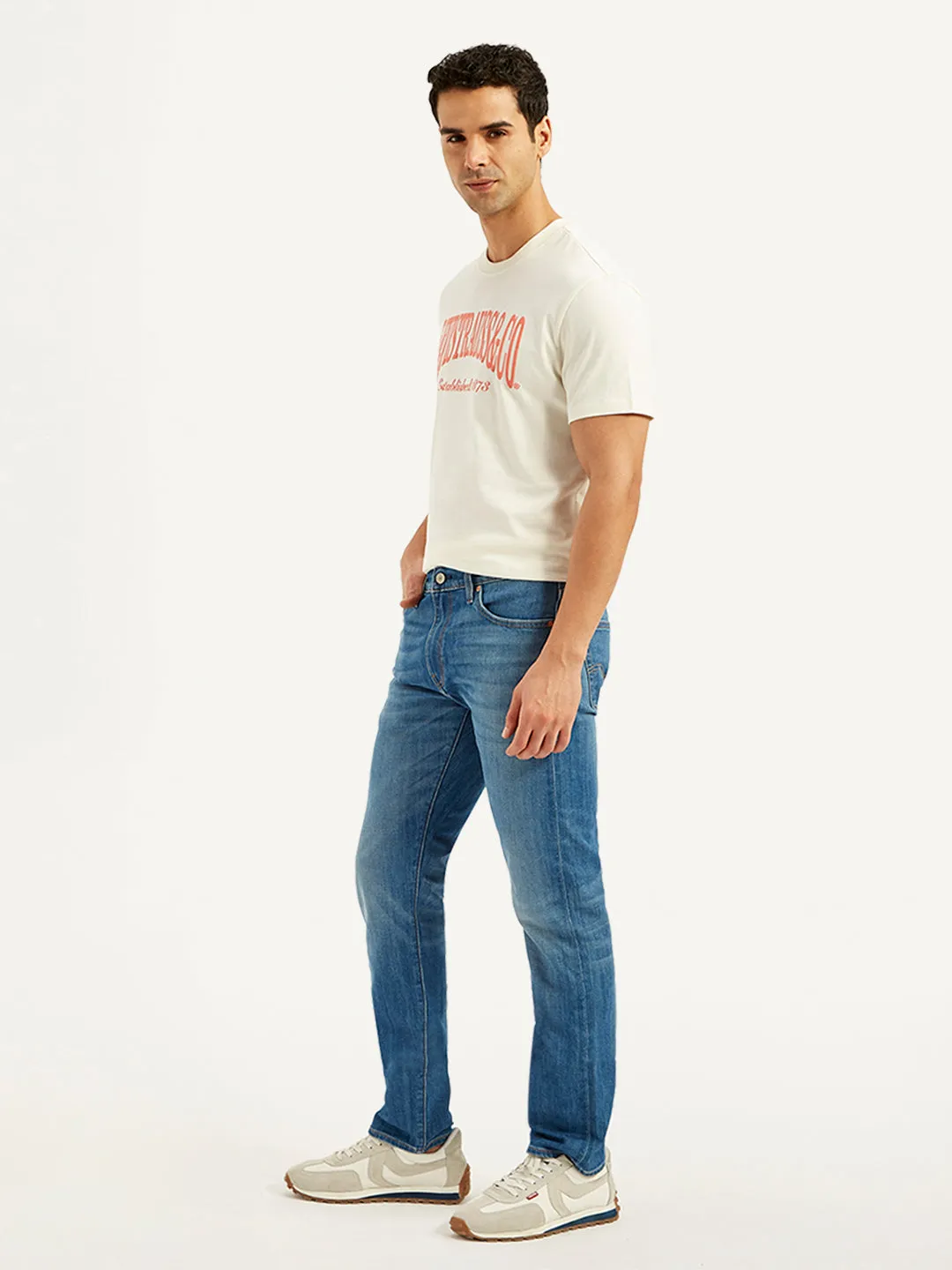 Men's 511 Blue Slim Fit Mid Rise Jeans