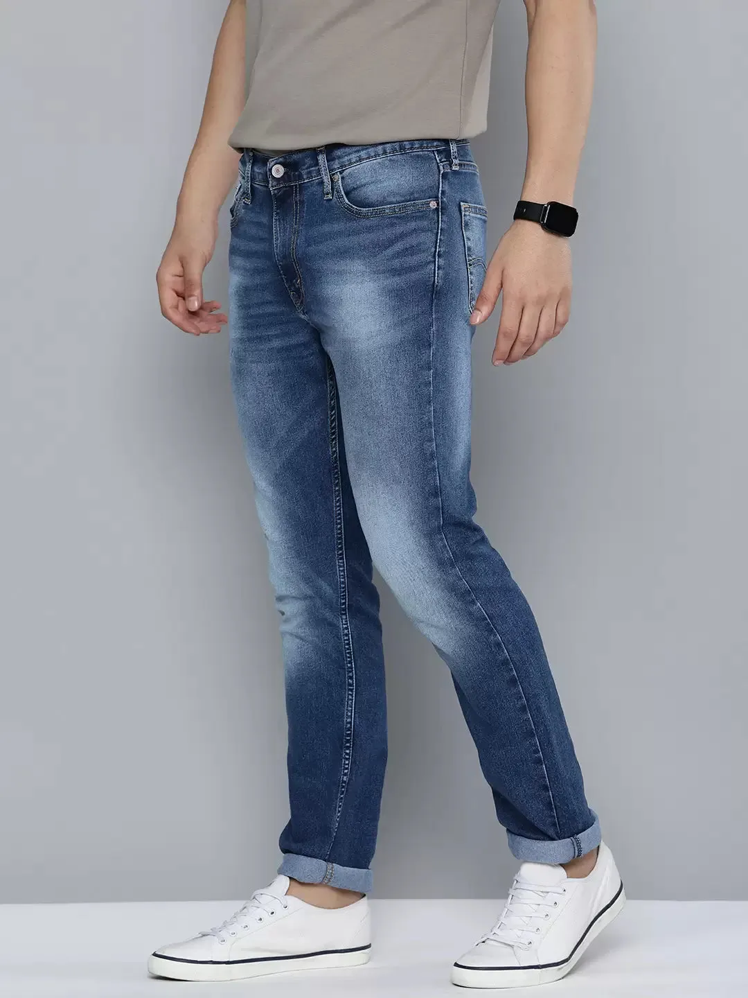 Men's 511 Blue Slim Fit Mid Rise Jeans