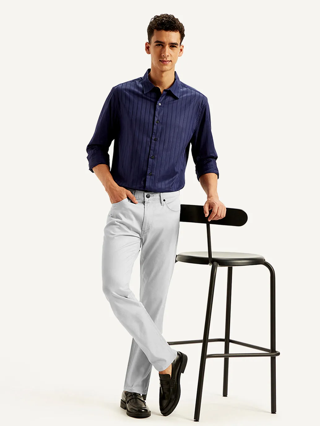 Men's 511 Light Grey Slim Fit Mid Rise Jeans