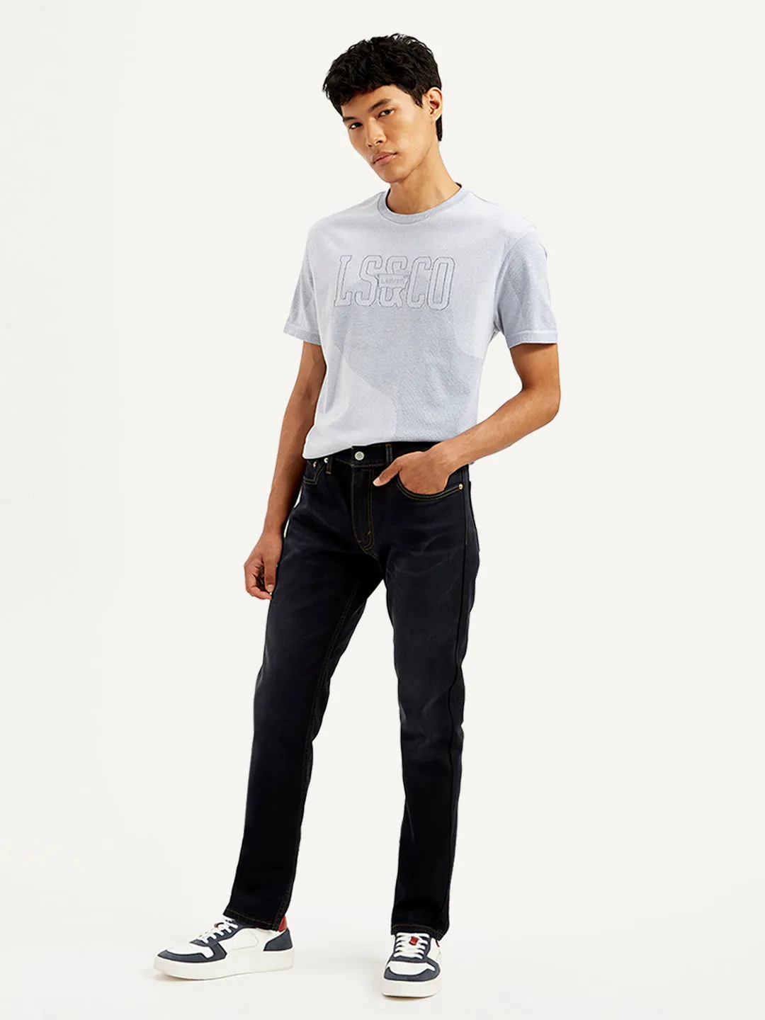 Men's 511 Navy Blue Slim Fit Mid Rise Jeans