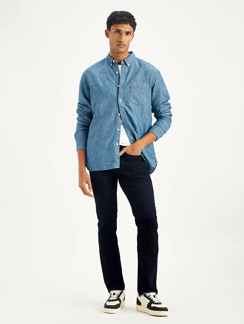 Men's 511 Navy Blue Slim Fit Mid Rise Jeans