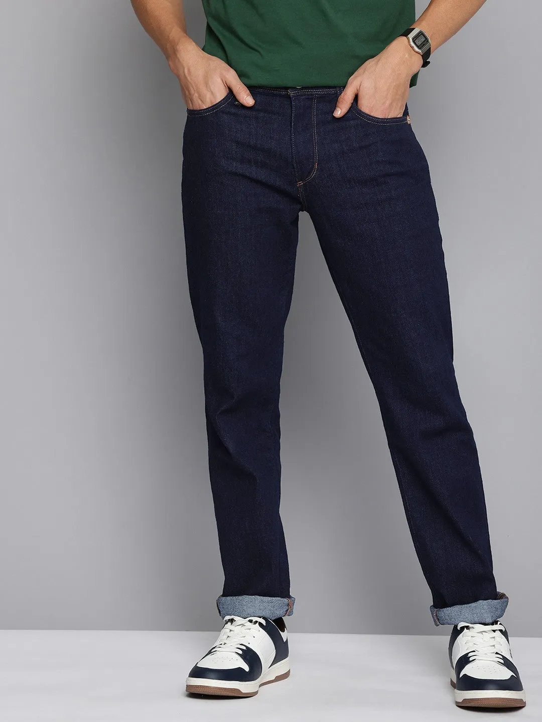 Men's 511 Navy Blue Slim Fit Mid Rise Jeans