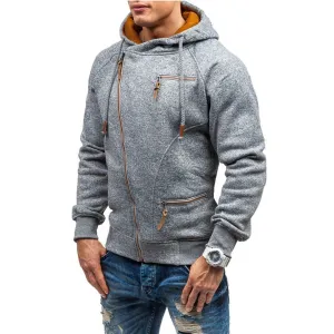 Men's casual fleece hoodie - zip-up jumper with pockets for everyday wear