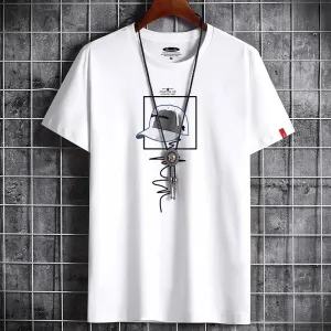 Men's casual t-shirt modern graphic print short sleeve - comfortable everyday tee for relaxed outings