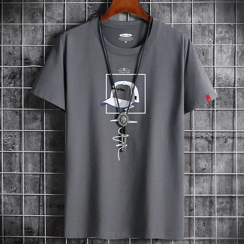Men's casual t-shirt modern graphic print short sleeve - comfortable everyday tee for relaxed outings