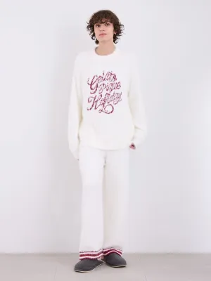 Mens Feather Pullover Sweater