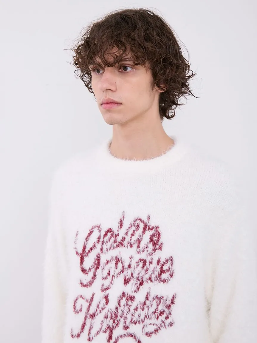 Mens Feather Pullover Sweater