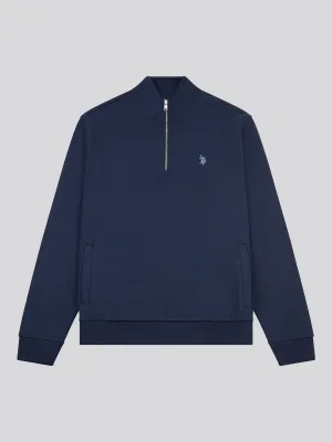 Mens Smart Interlock Funnel Neck Sweat in Dark Sapphire Navy