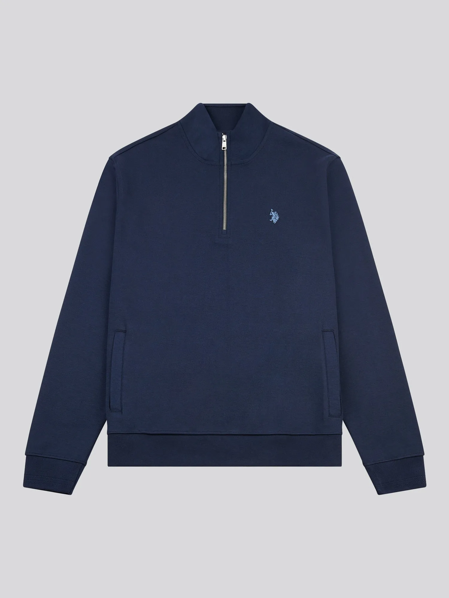 Mens Smart Interlock Funnel Neck Sweat in Dark Sapphire Navy