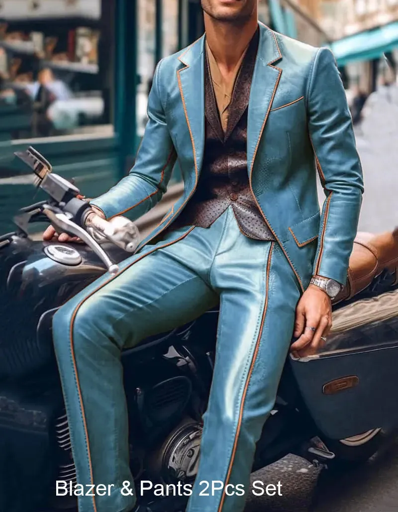 Mens Suit Simple Business Elegant Fashion Gentleman Suit Slim 2-piece Suit ( Jacket   Pants ) High-end Brand Formal Business Men