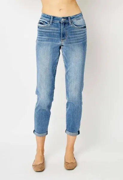 MID RISE CUFFED SLIM JEANS | Stuffology Boutique