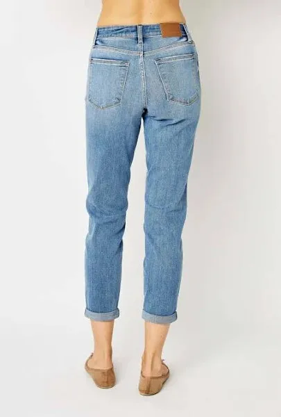 MID RISE CUFFED SLIM JEANS | Stuffology Boutique