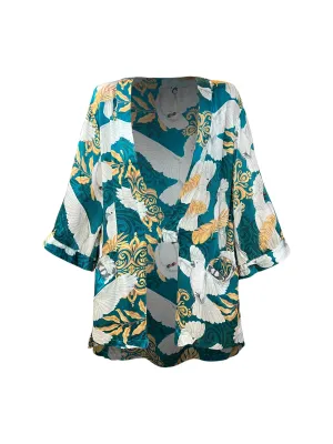 Midnight Feather Hedda Kimono - Resort Collection