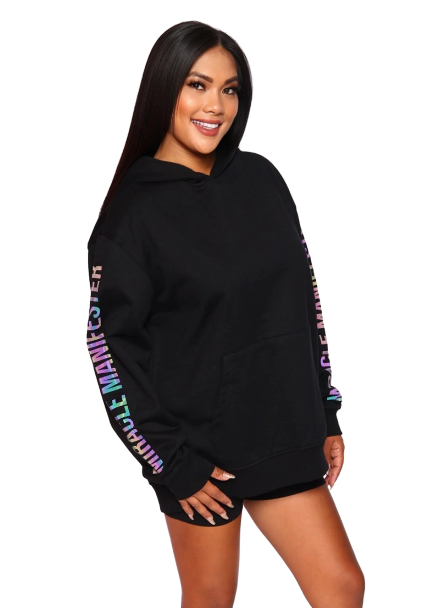 Money Tree Reflective Affirmation Hoodie - Black