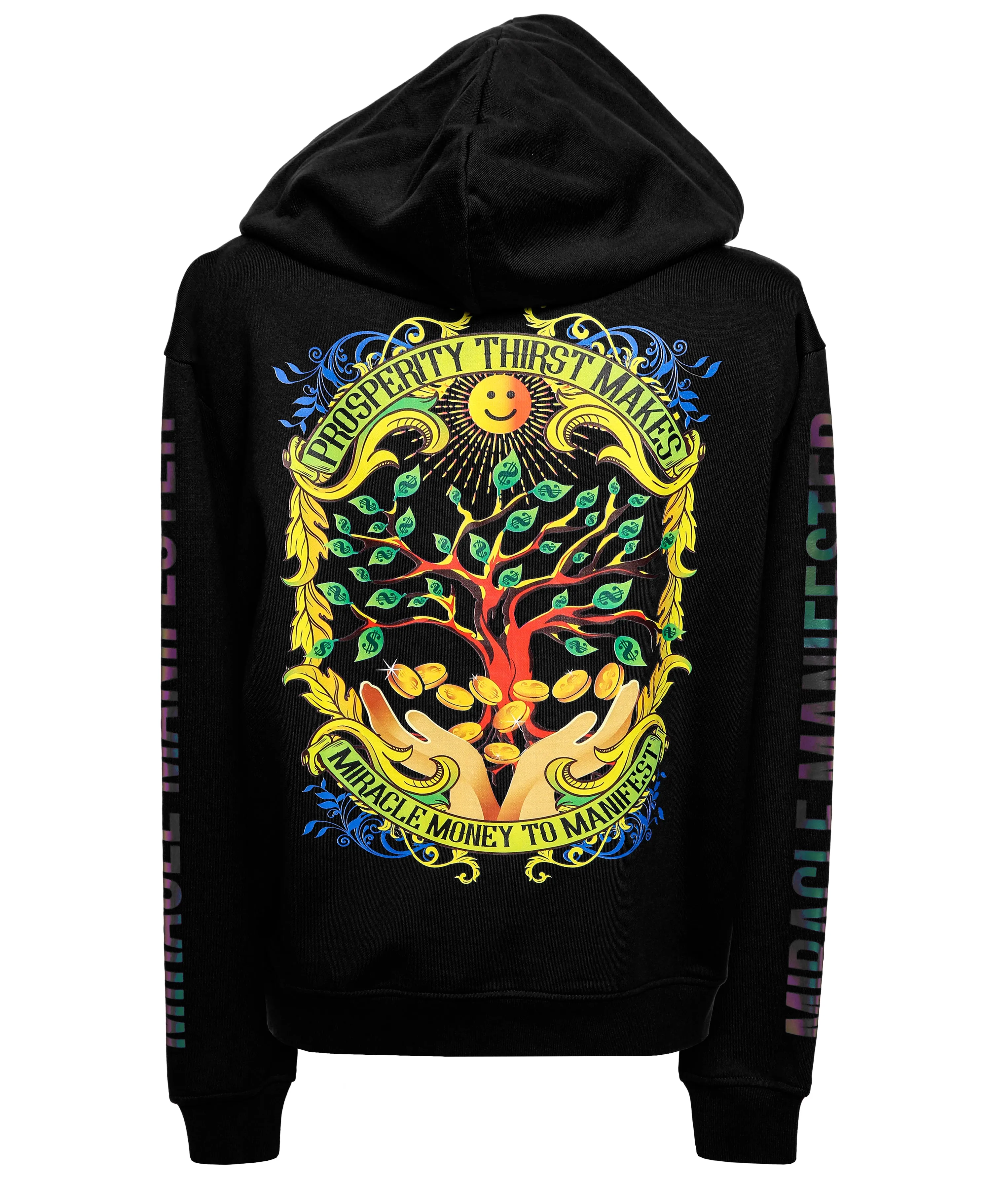 Money Tree Reflective Affirmation Hoodie - Black