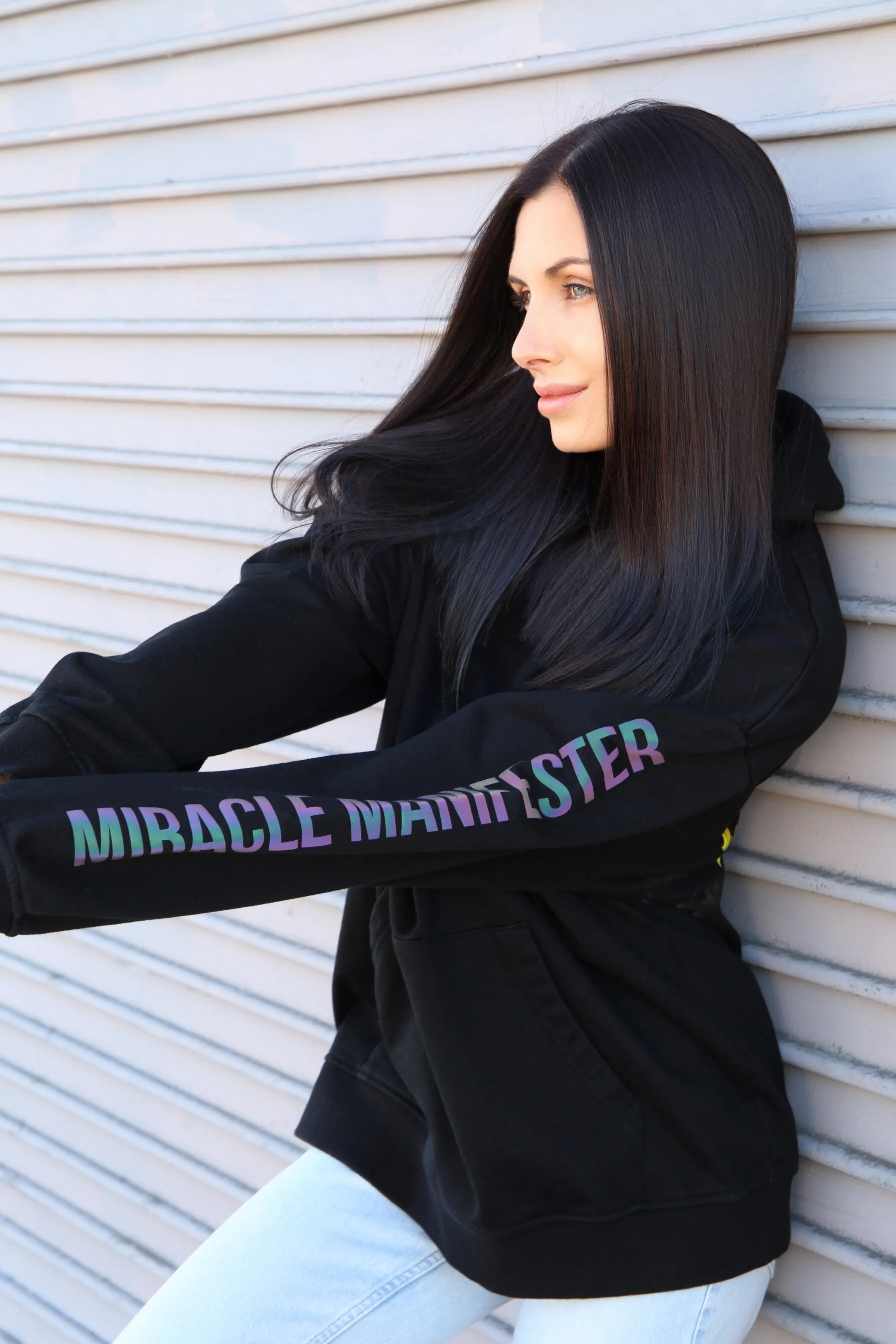 Money Tree Reflective Affirmation Hoodie - Black