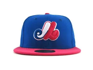 Montreal Expos 59FIFTY New Era Fitted Hat (BLUE AZURE BRIGHT ROSE)