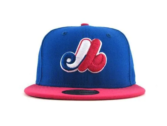 Montreal Expos 59FIFTY New Era Fitted Hat (BLUE AZURE BRIGHT ROSE)