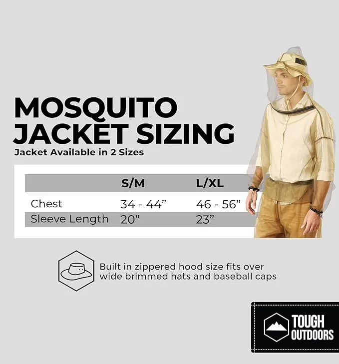 Mosquito Jacket - Net Bug Mesh Jacket w/Hood for Outdoor Protection from Bugs, Flies, Gnats, No-See-Ums & Midges - Mosquito Proof Clothing for Men & Women - w/Free Carry Pouch