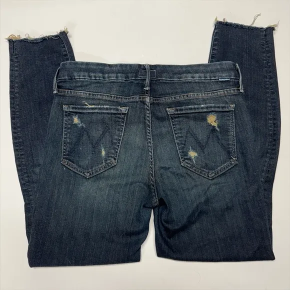 MOTHER | The Looker Ankle Fray Jean in Jaded &amp; Torn