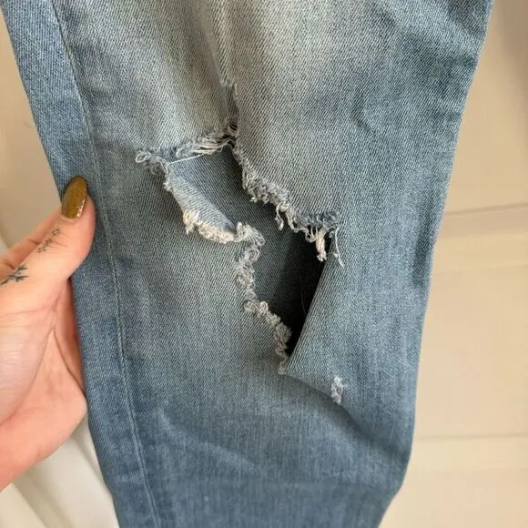 Mother Undone Hem Dropout Jeans in Cliffhanger