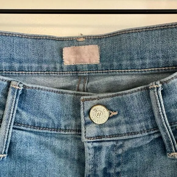 Mother Undone Hem Dropout Jeans in Cliffhanger