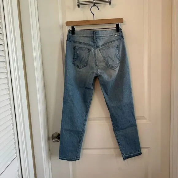 Mother Undone Hem Dropout Jeans in Cliffhanger
