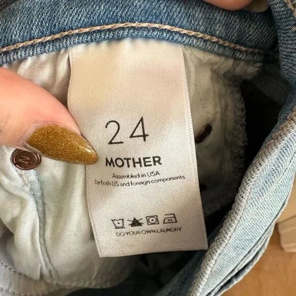 Mother Undone Hem Dropout Jeans in Cliffhanger