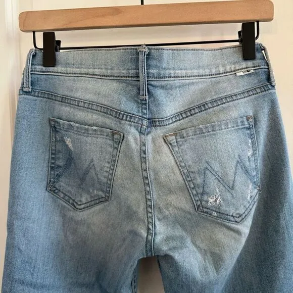 Mother Undone Hem Dropout Jeans in Cliffhanger