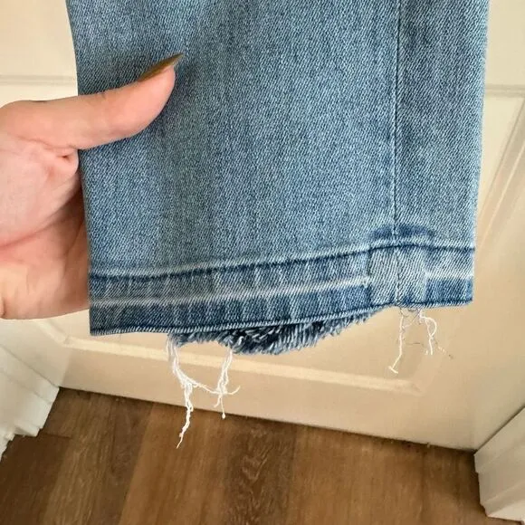 Mother Undone Hem Dropout Jeans in Cliffhanger