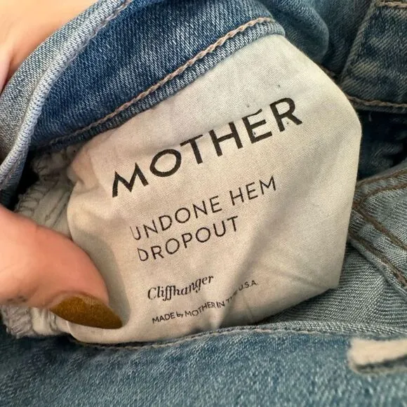Mother Undone Hem Dropout Jeans in Cliffhanger