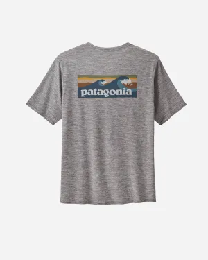 M's Cap Cool Daily Graphic Shirt - Waters - Boardshort Logo Abalone Blue / Feather Grey